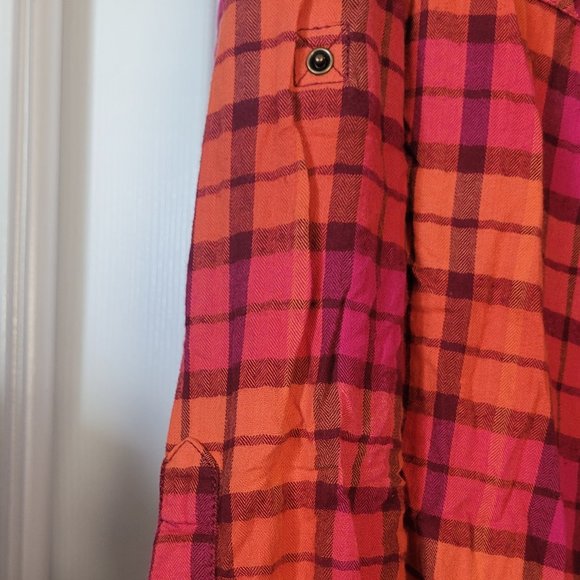 Pink and Orange Plaid Shirt - Picture 2 of 2